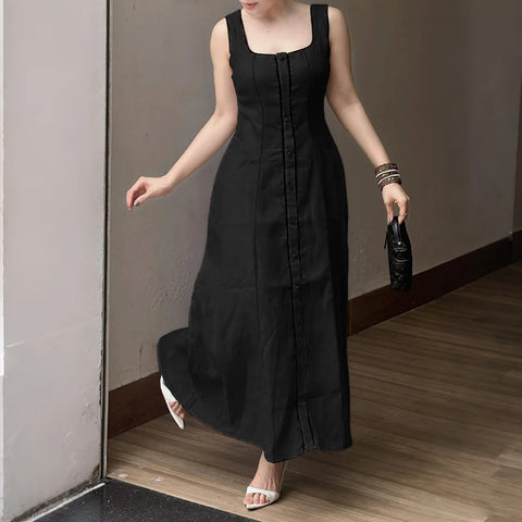 Vestido Aurora Rario10 – Elegância Vibrante com Botões Frontais