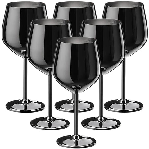 Taça Para Vinho em Aço Inoxidável 6 pçs