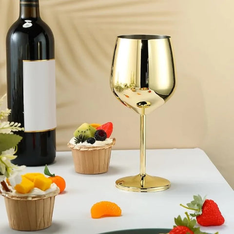 Taça Para Vinho em Aço Inoxidável 6 pçs