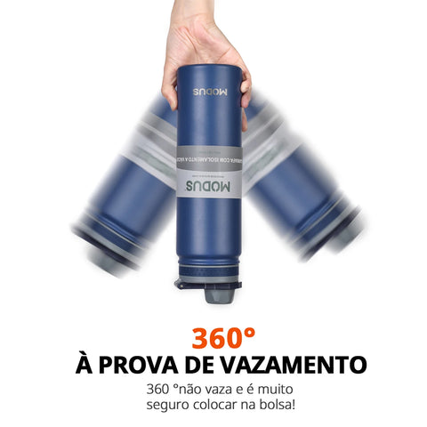 Garrafa Térmica com Canudo de Aço Inoxidável