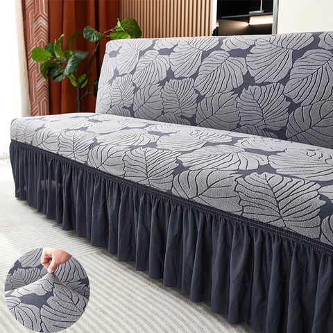 Capa de Sofá-Cama Jacquard com Saia e sem Braços