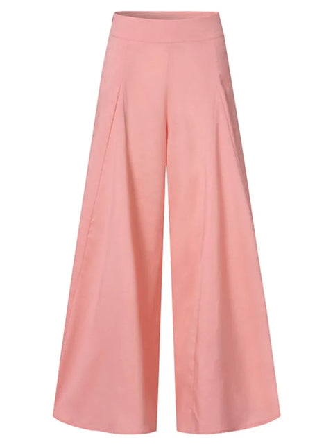 Calça Larga de Cintura Alta Feminina Elegante