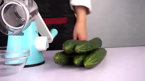 Cortador Ralador Manual 3 Lâminas Fatiador Legumes Verduras Frutas Tabletop Giratório