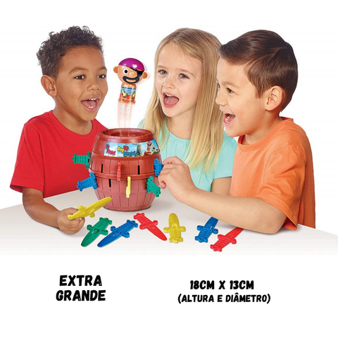 Jogo Pula Pirata 3 Tamanhos Art Brinks Barril Pirata Jogo Divertido Brinquedo de Mesa Familia