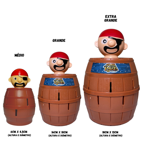 Jogo Pula Pirata 3 Tamanhos Art Brinks Barril Pirata Jogo Divertido Brinquedo de Mesa Familia