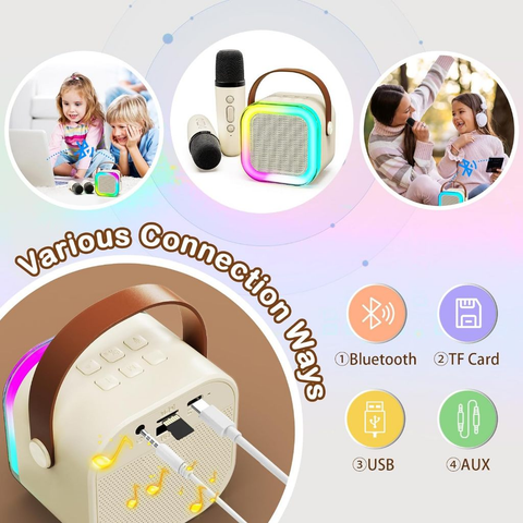 K12 caixa de som com microfone, Alto-falante Bluetooth Karaoke com Microfone