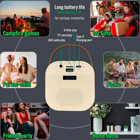 K12 caixa de som com microfone, Alto-falante Bluetooth Karaoke com Microfone