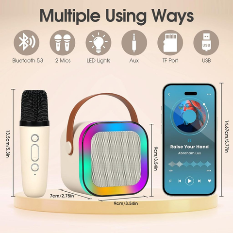 K12 caixa de som com microfone, Alto-falante Bluetooth Karaoke com Microfone