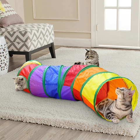 Brinquedo Para Pets Túnel Labirinto Para Gatos Colorido