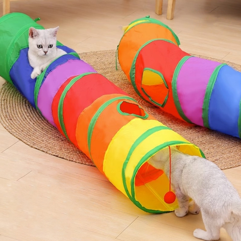 Brinquedo Para Pets Túnel Labirinto Para Gatos Colorido
