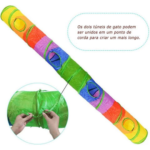 Brinquedo Para Pets Túnel Labirinto Para Gatos Colorido