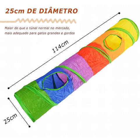 Brinquedo Para Pets Túnel Labirinto Para Gatos Colorido