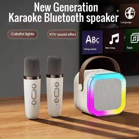 Karaoke infantil com Caixa de Som e Microfone