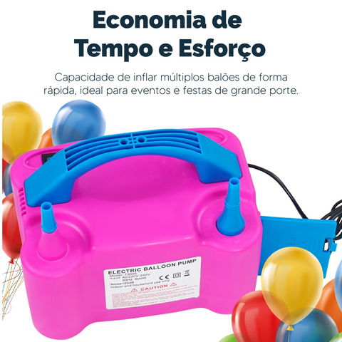 Inflador Bomba Elétrica Bexigas Balões 2 Bicos Festa