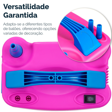 Inflador Bomba Elétrica Bexigas Balões 2 Bicos Festa