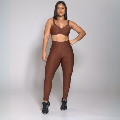 Conjunto Academia Treino Top e Calça Legging Feminino Fitness