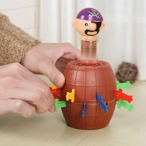 Jogo Pula Pirata 3 Tamanhos Art Brinks Barril Pirata Jogo Divertido Brinquedo de Mesa Familia