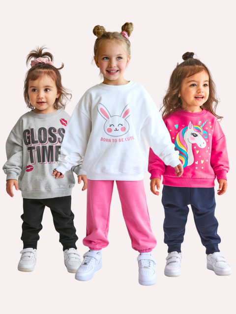 Moletom Infantil Menina 1 ao 14 Conjunto Feminino kit 6 Peças