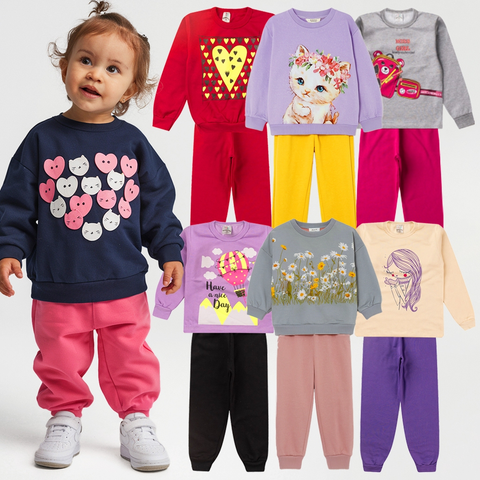 Moletom Infantil Menina 1 ao 14 kit 2 e 3 Conjuntos