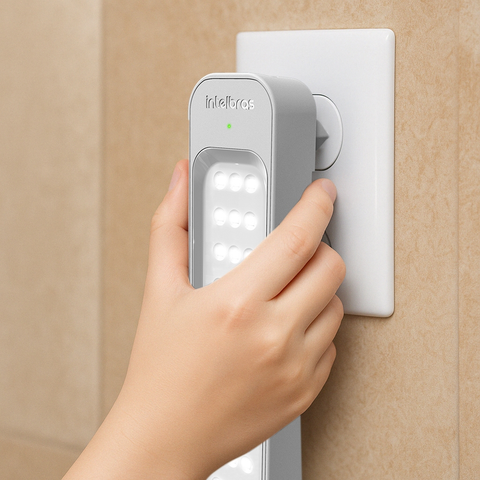 Kit 3 Luminárias de Emergência LEA 150 com 30 Leds Bivolt Slim Luz Emergencial