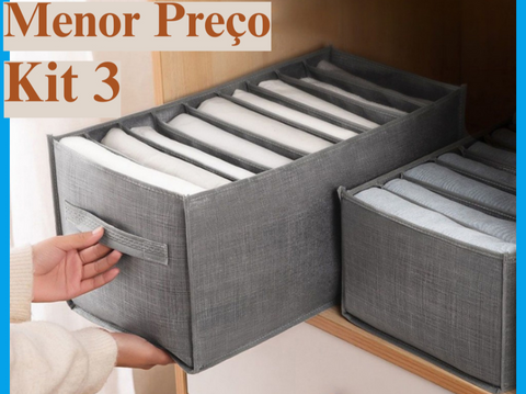 Organizador De Roupas Kit com 3 Bolsas