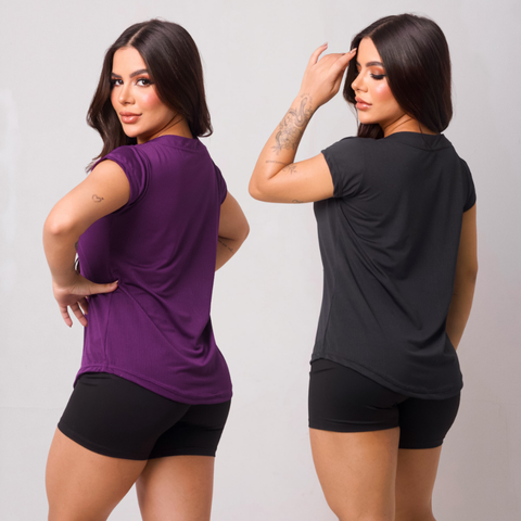 Kit 3 Camiseta Academia Feminina Dry Fit Treino Blusa Caminhada Treino Musculação