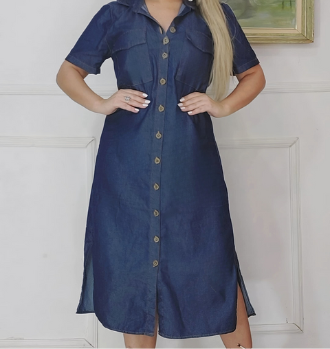 vestido jeans chamise p m g gg 38,40,42,44,46,48