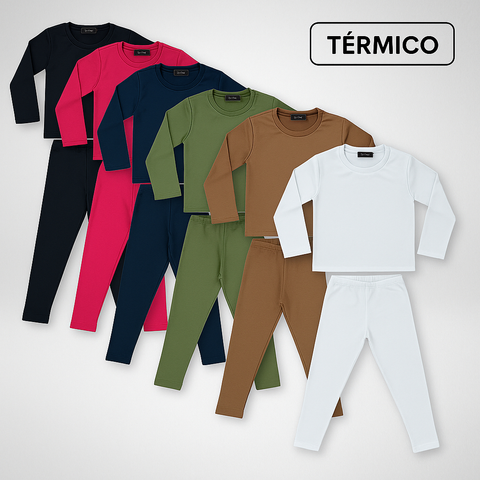 Conjunto Térmico Pelúciado Infantil Juvenil Menina e menino - Tamanhos 04 ao 14