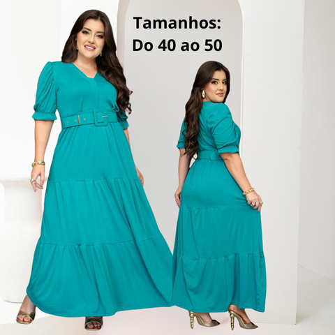Vestido Feminino Longo Evangelico Plus Size Duas Marias