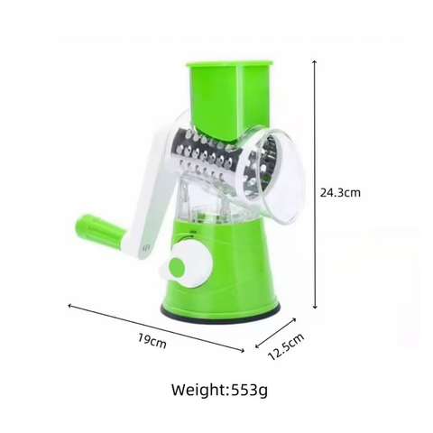Cortador Ralador Manual 3 Lâminas Fatiador Legumes Verduras Frutas Tabletop Giratório