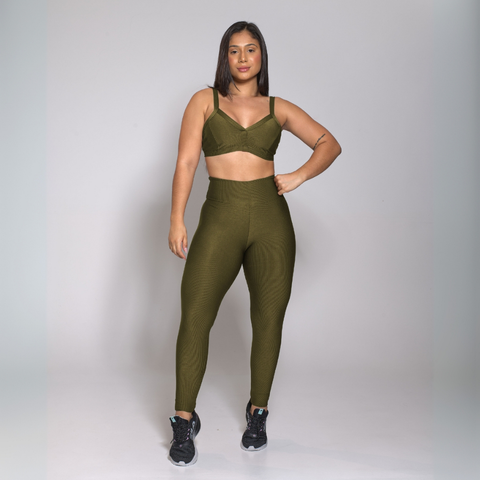 Conjunto Academia Treino Top e Calça Legging Feminino Fitness