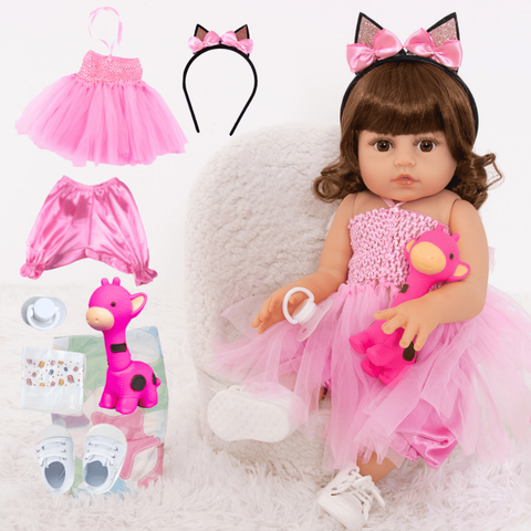 Boneca Reborn Bebê Girafinha Luxo Original