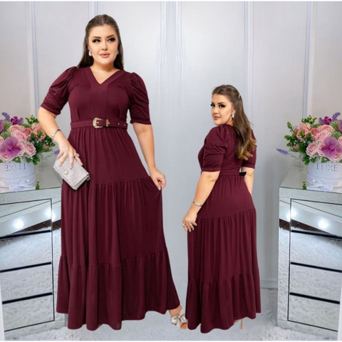 Vestido Feminino Longo Evangelico Plus Size Duas Marias