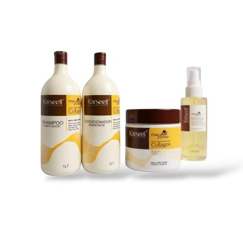 Kit Karseell Máscara 500g + 1 Shampoo 1l + 1 Condicionador Karseell 1l + Óleo Karseell 50ml