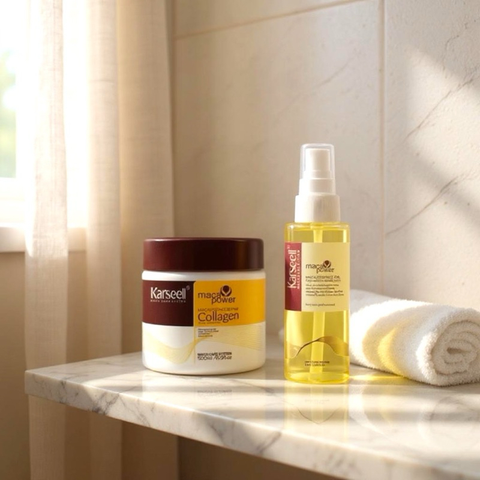 Kit Karseell Máscara 500g + 1 Shampoo 1l + 1 Condicionador Karseell 1l + Óleo Karseell 50ml