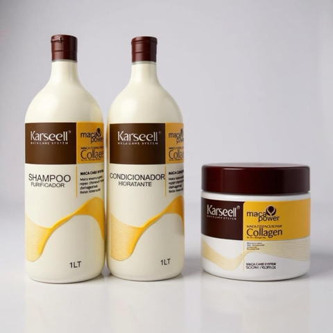 Kit Karseell Máscara 500g + 1 Shampoo 1l + 1 Condicionador Karseell 1l + Óleo Karseell 50ml