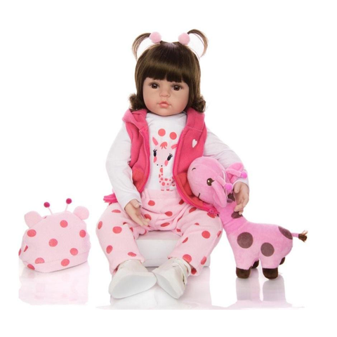 Boneca Reborn Bebê Girafinha Luxo Original 