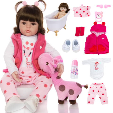 Boneca Reborn Bebê Girafinha Luxo Original