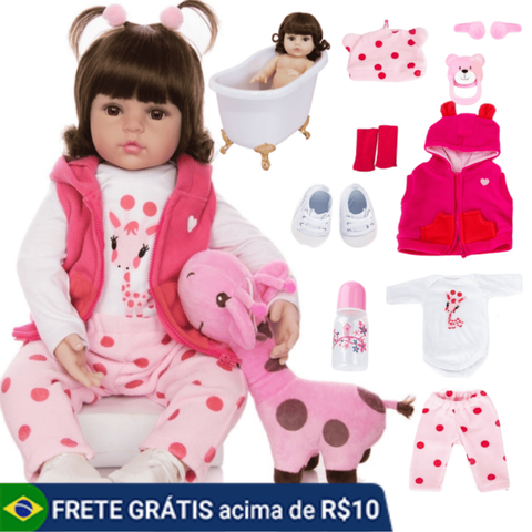 Boneca Reborn Bebê Girafinha Luxo Original 