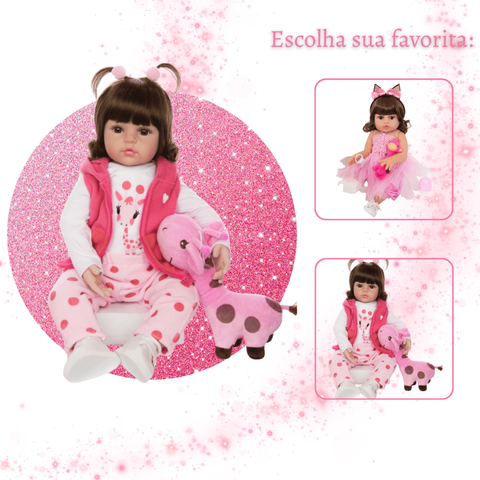 Boneca Reborn Bebê Girafinha Luxo Original 