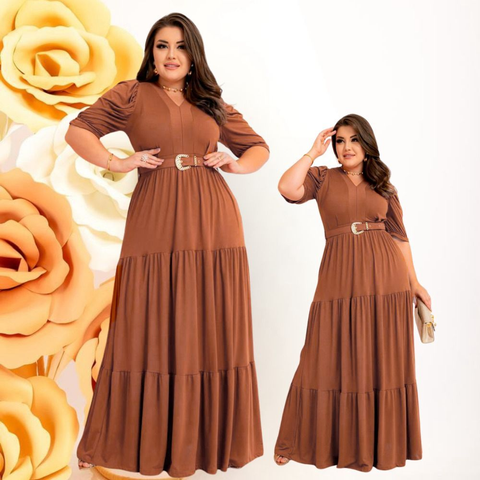 Vestido Feminino Longo Evangelico Plus Size Duas Marias