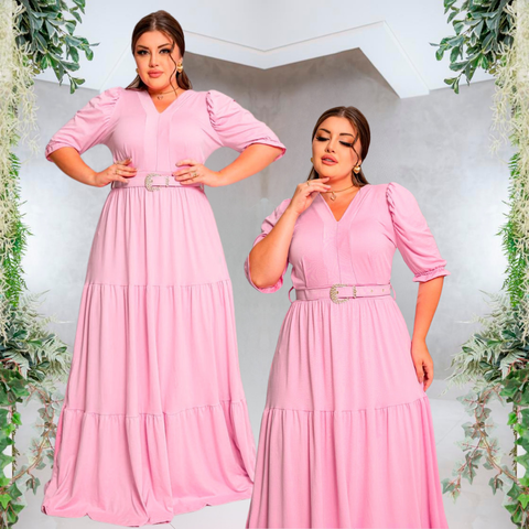 Vestido Feminino Longo Evangelico Plus Size Duas Marias