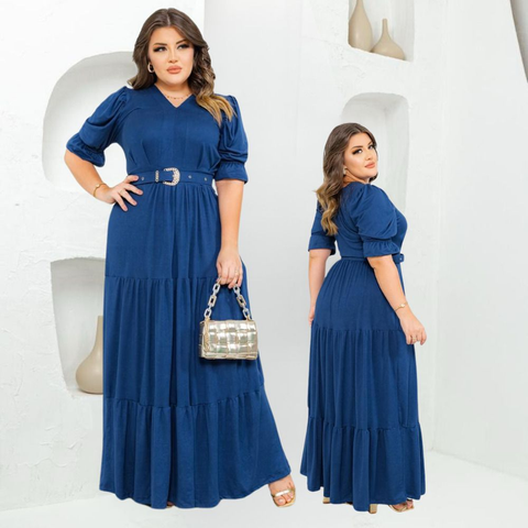 Vestido Feminino Longo Evangelico Plus Size Duas Marias