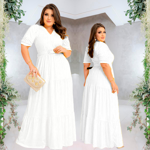 Vestido Feminino Longo Evangelico Plus Size Duas Marias