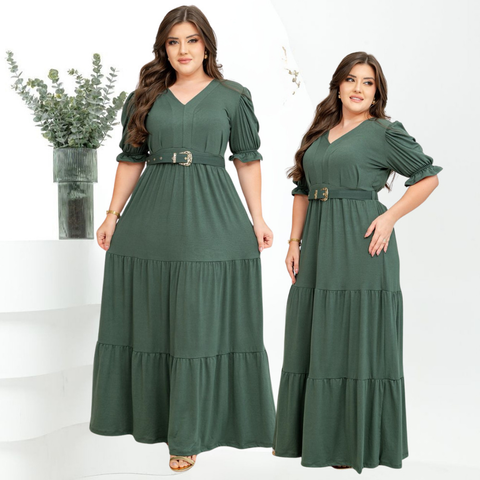 Vestido Feminino Longo Evangelico Plus Size Duas Marias