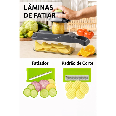 Profissional Multiuso Cozinha Slicer Aço Inox 16 em 1 Fatiador Cortador Ralador De Legumes Verduras Frutas Alimentos
