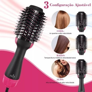Escova Secadora Alisadora Elétrica Quente Cabelo com 3 em 1 Hair Styler 110v e 220v
