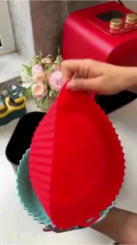 Kit 6 Forma de Silicone para Fritadeira Air Fryer com Alça Antiaderente