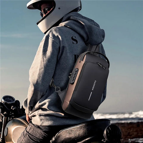 Mochila Impermeável Anti-Furto com Senha USB