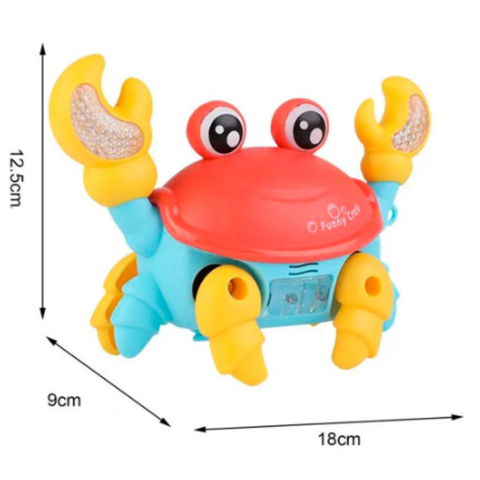 Brinquedo Caranguejo Fujão Musical Som Luz E Movimento Infantil Para Bebês